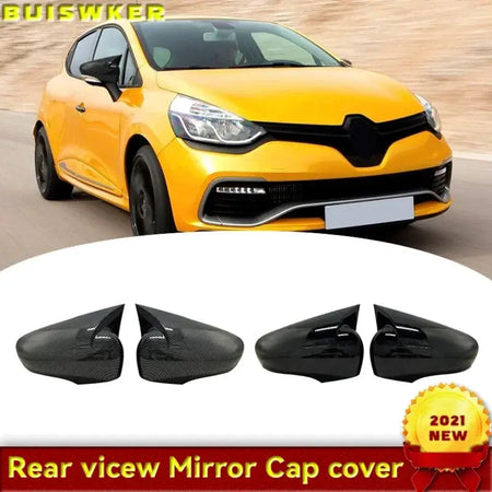 For Renault Clio MK4 for 4 2 PCs ABS plastic bat wing mirror covers rearview mirror case cover glossy black car accessories by InterCyprus Trading Ltd