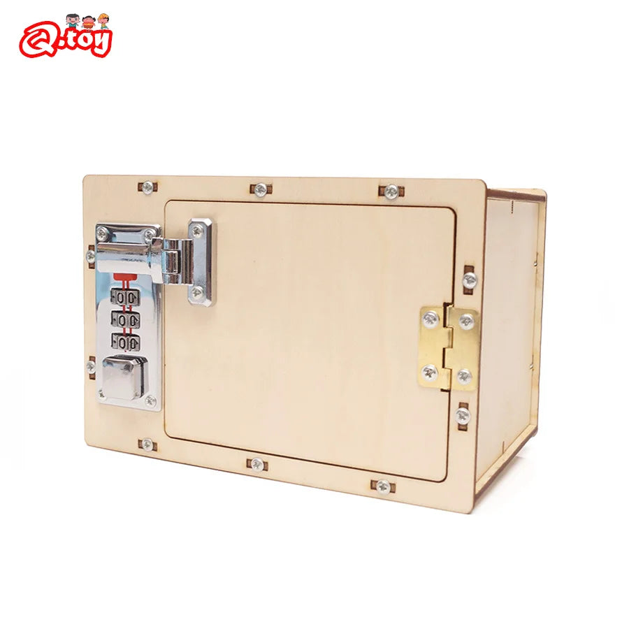 Set de învățare STEM cu cutie cod puzzle din lemn pentru copii