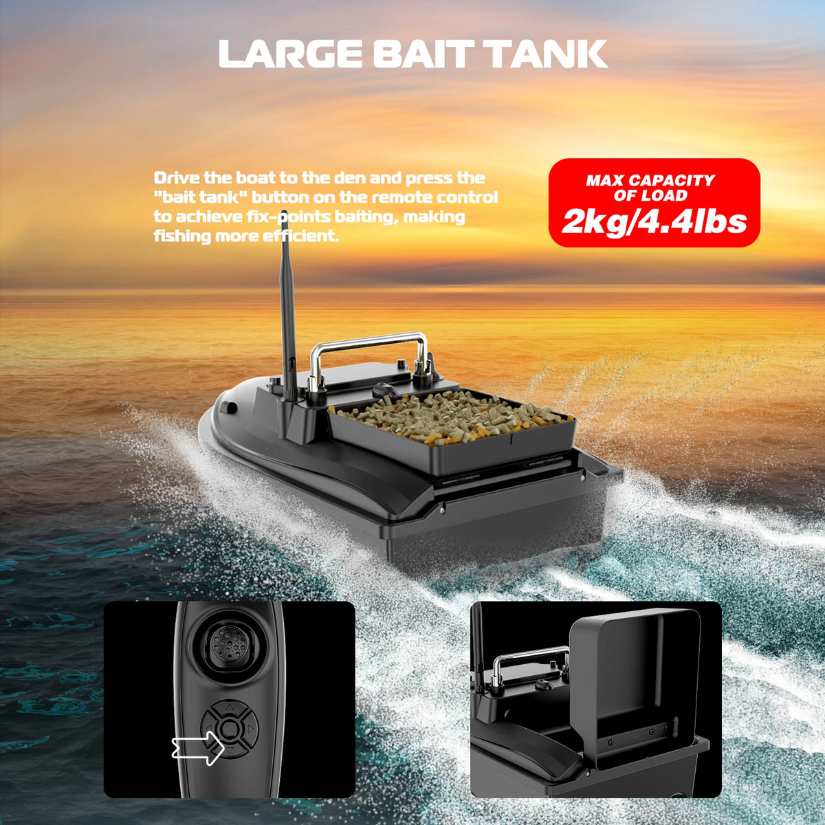 V050 Remote Control Fishing Bait Boat with Dual Motor and Fish Finder