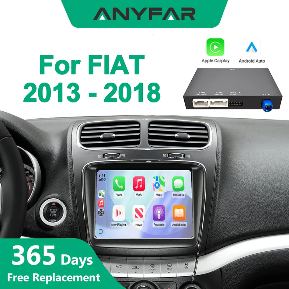 Fiat Freemont 2013-2018 Trådlös CarPlay Android Auto Kit med Bakre Kamera