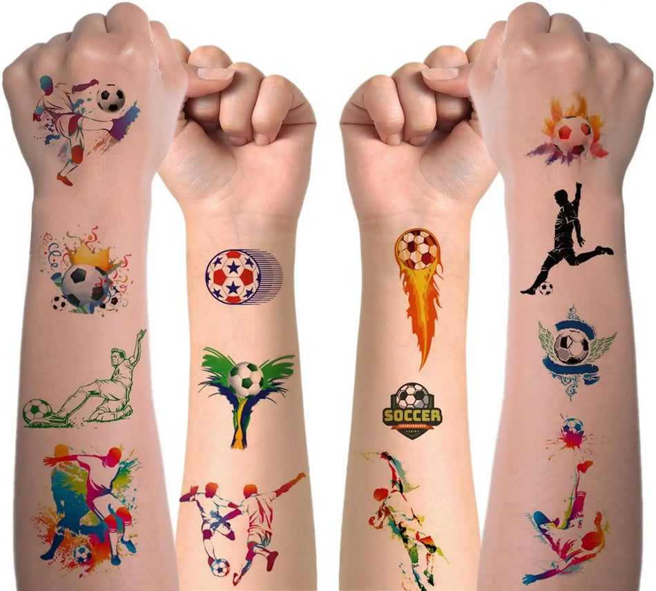 Football Tattoo Stickers - Waterproof Designs for All Ages