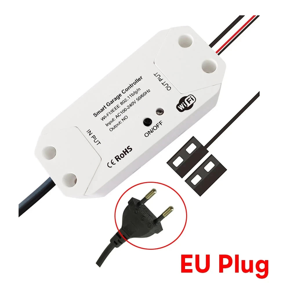 Tuya WIFI Smart Garage Door Controller - Alexa &amp; Google Compatible WHITE-EU PLUG / CHINA