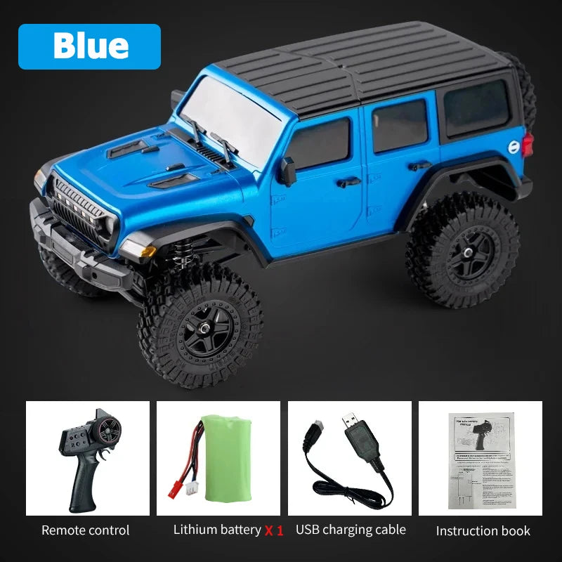 JJRC C8801 1:18 Off-Road RC Car - Wrangler Climbing Jeep Model C8801 Blue 1B