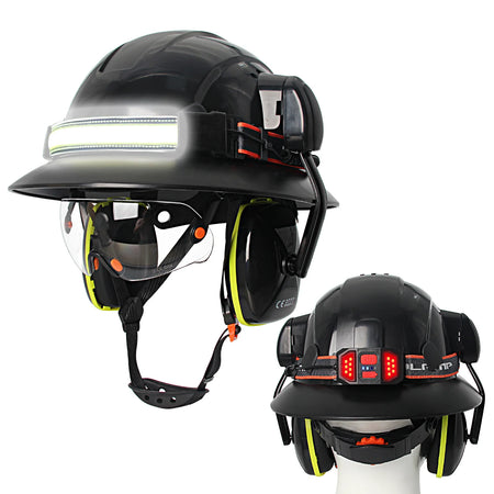 CE Full-Brim Safety Cap &ndash; All-In-One Industrial Helmet Black