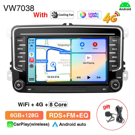 7Inch Car Radio CarPlay Android Auto &ndash; 4Core 4+64GB VW7038
