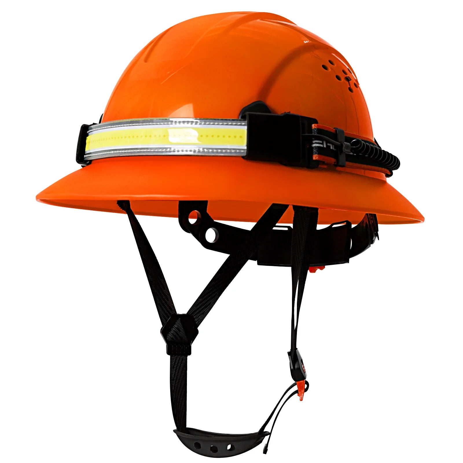 CE Full Brim Safety Helmet LED Lighting &ndash; Anti Collision Orange