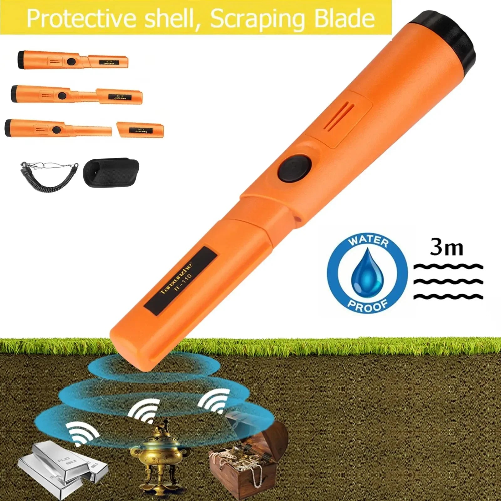Handheld Metal Detector Positioning Rod &ndash; IP68 Waterproof