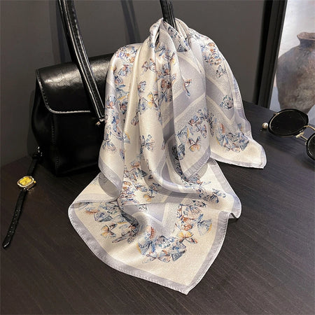 RUNMEIF Luxury 100% Silk Scarf &ndash; Elegant Horse Print Design