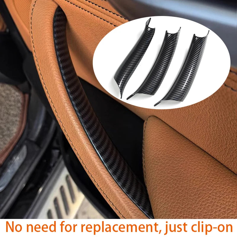 Interior Door Pull Handle Protective Cover ABS Clip-On Trim for BMW F15 F16