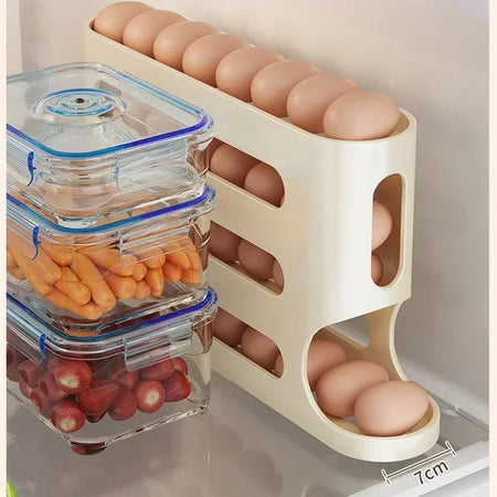 Automatic Egg Rolling Storage Box &ndash; Multi-Layer Organiser for Fridge