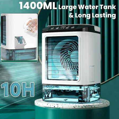 Portable Dual Spray Air Conditioner Fan | 3-Speed Ultrasonic Atomization