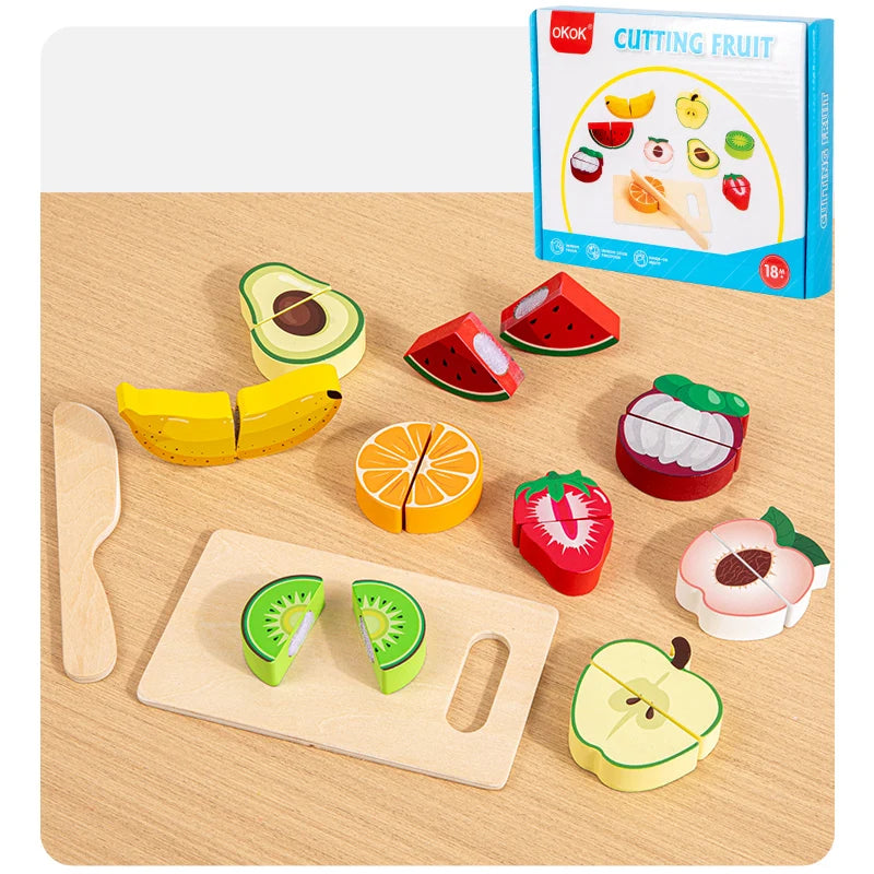 Wooden Baby Montessori Kitchen Toys &ndash; Educational Fun NB220C2-Fruit