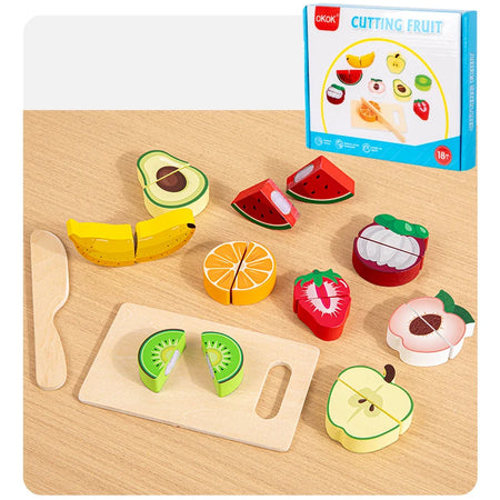 Wooden Baby Montessori Kitchen Toys &ndash; Educational Fun NB220C2-Fruit