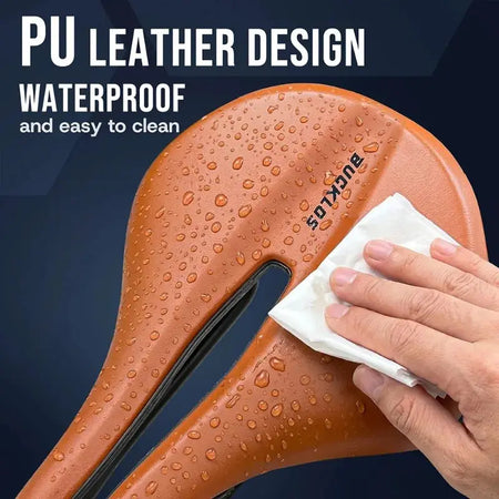 BUCKLOS Imitation Leather Bicycle Saddle 150mm 160mm Road MTB Seat Comfortable Cushion Universal Exercise Bike Saddle by InterCyprus Trading Ltd