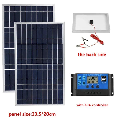 Outdoor Solar Panel 600W 12V &ndash; Lightweight and Efficient 2pcs 30A controller
