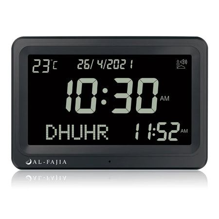 Larger LCD Azan Clock &ndash; Multi-Language Prayer Alerts black