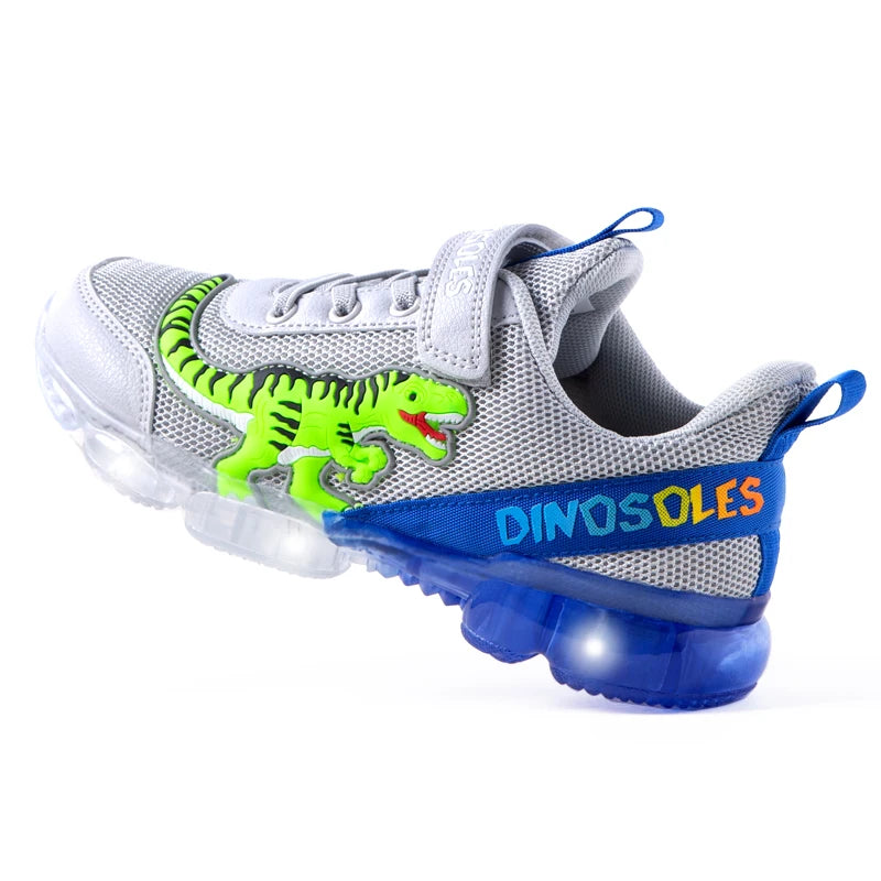 EXDINO T-Rex LED Glowing Sneakers for Boys (Ages 2-9)