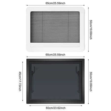 Caravan Ventilation Window 600x450 Skylight &ndash; Insect Screen GRAY / GERMANY
