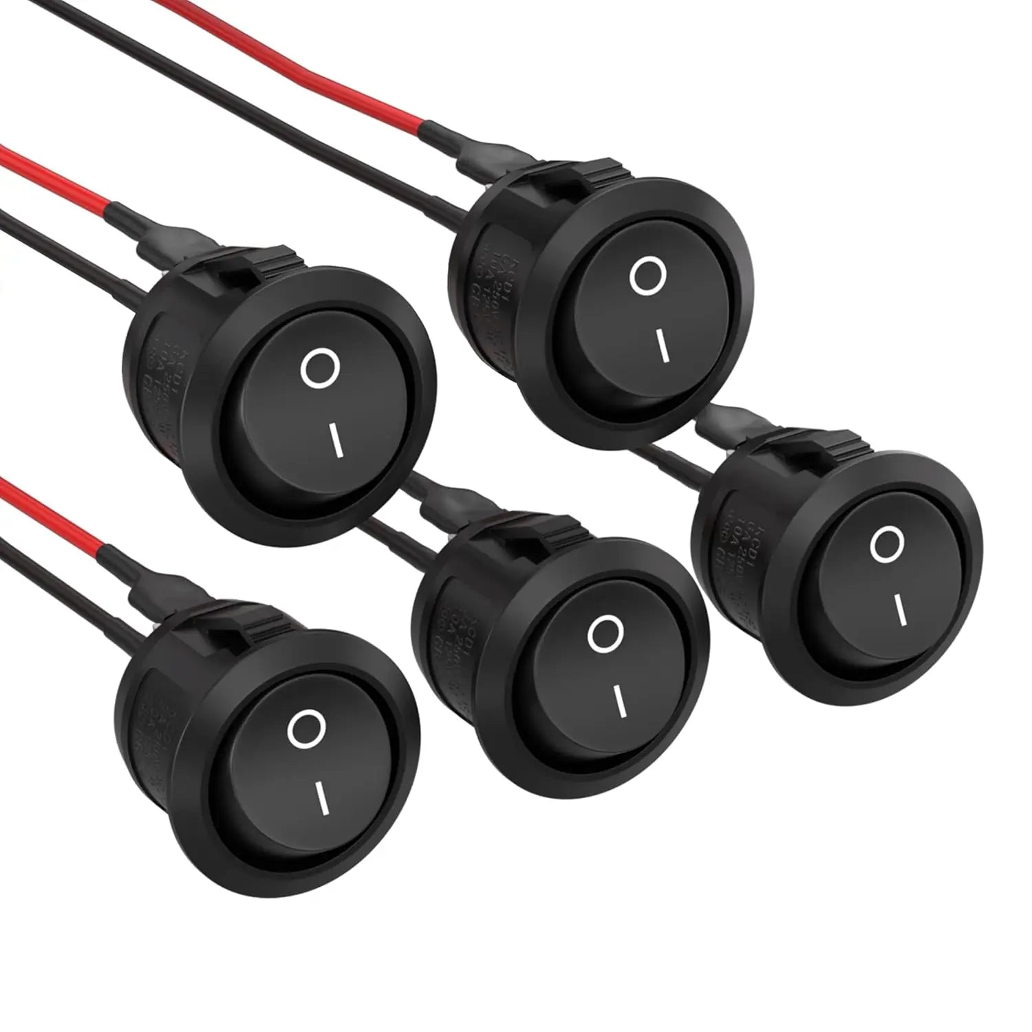 Mini Round Rocker Switch 15mm &ndash; Easy Installation for 12V DC Power Control 5pcs