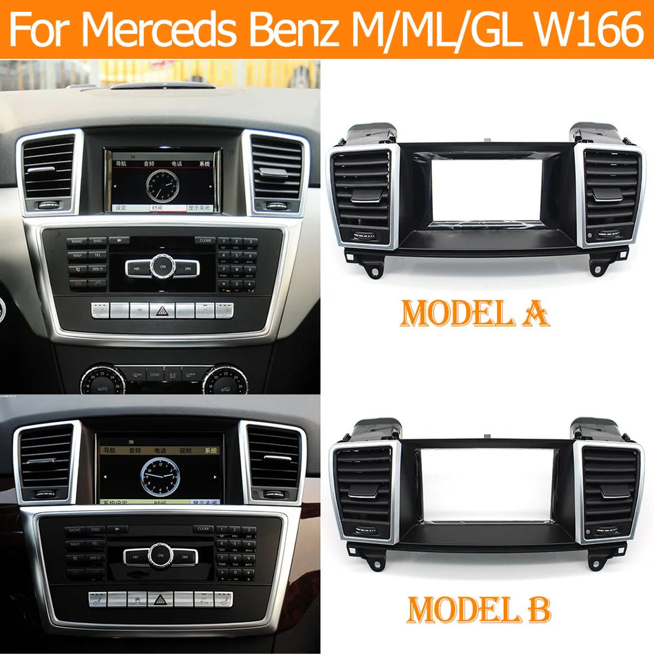 Dashboard Central Air Conditioning Vent Grille Assembly for Mercedes-Benz ML GL W166 Made of PC ABS