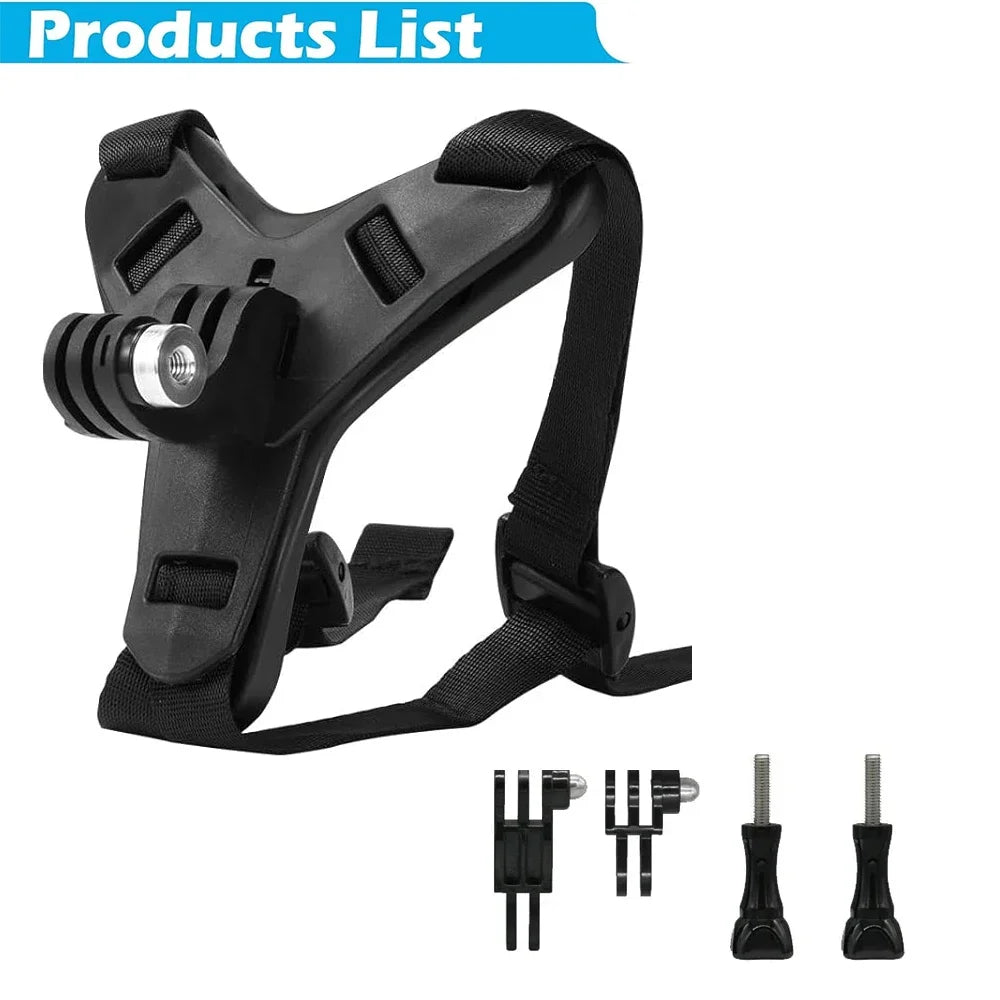 Motorcycle Helmet Chin Strap Mount for GoPro &amp; Action Cameras | Secure &amp; Compatible Black with mount