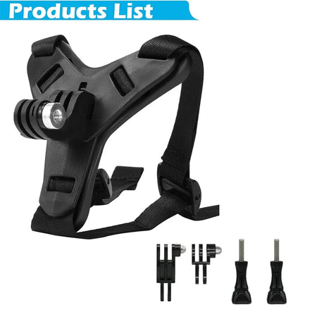 Motorcycle Helmet Chin Strap Mount for GoPro &amp; Action Cameras | Secure &amp; Compatible Black with mount
