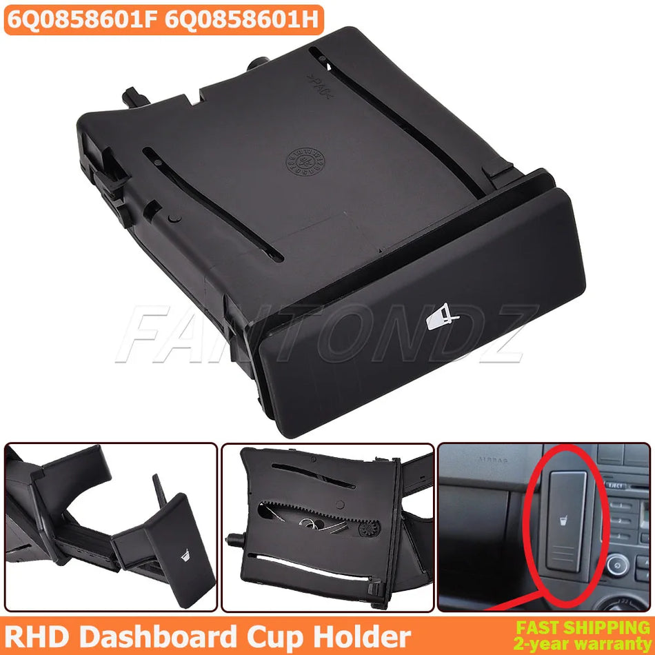 Portavasos retráctil para consola central para VW Polo 9N 9N1 9N3 2003 2008