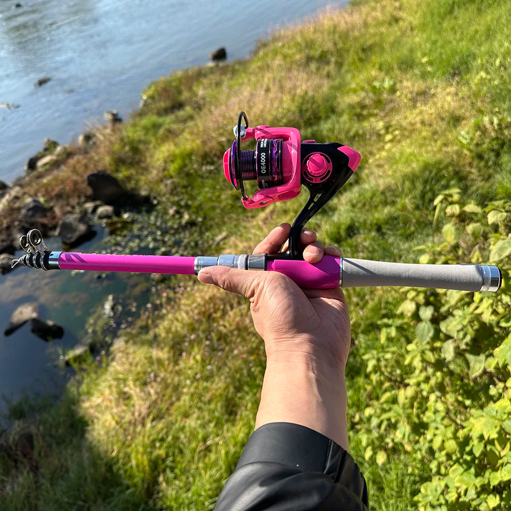 Portable Telescopic Fishing Rod Combo with Spinning Reel - 1.5-2.4m for Freshwater