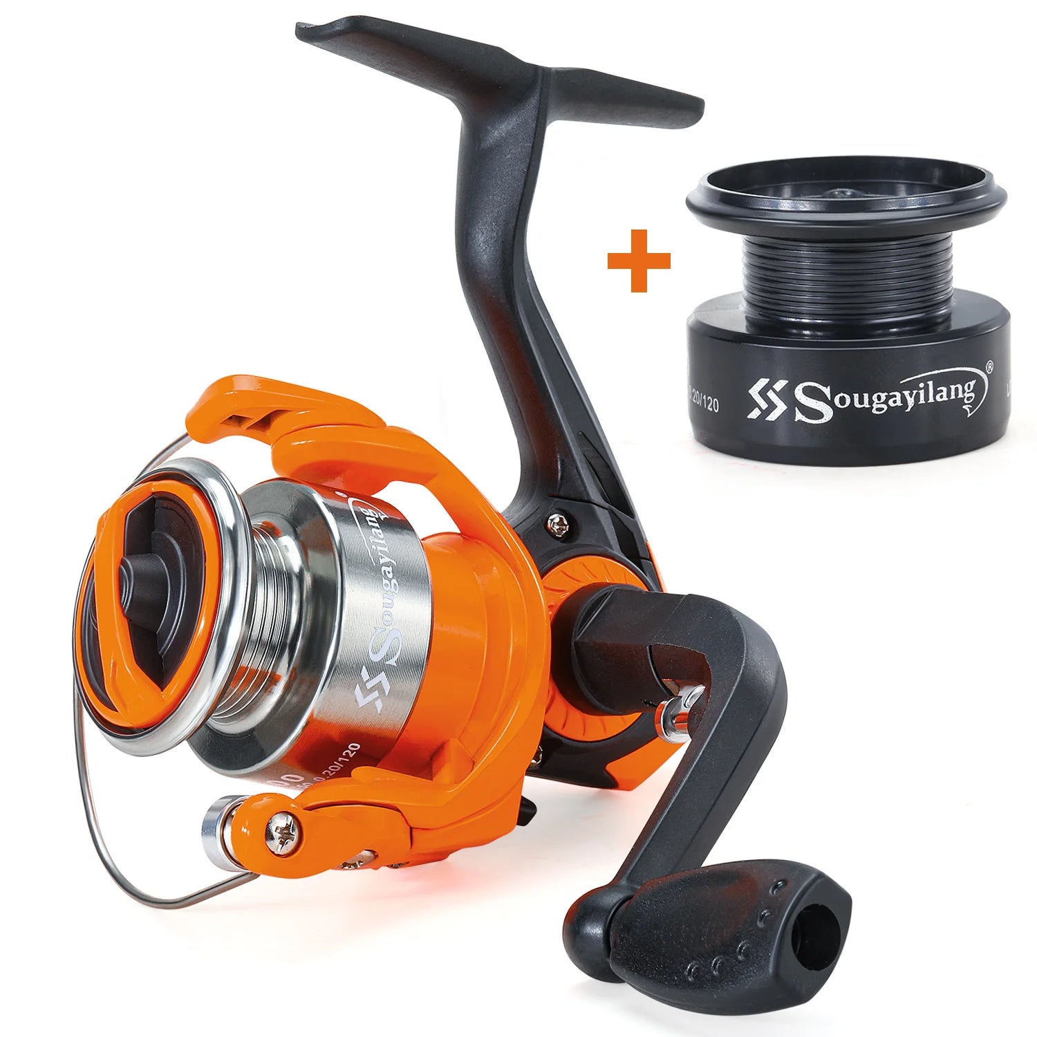 Sougayilang 4-Color Spinning Reels - Lightweight &amp; Durable for Freshwater and Saltwater Orange