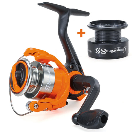 Sougayilang 4-Color Spinning Reels - Lightweight &amp; Durable for Freshwater and Saltwater Orange