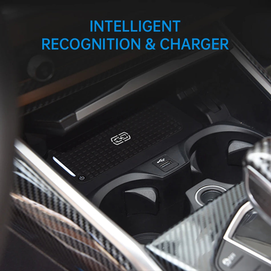 Plaque de Charge Sans Fil Rapide 15W pour BMW Série 3 G20 G21 G28 2019-2020