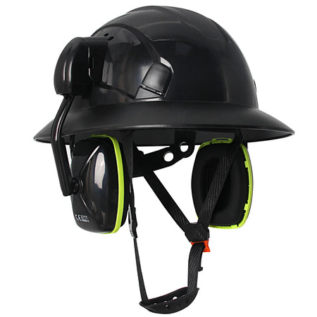 AQM0251 &ndash; CE Full Brim Safety Helmet With Earmuffs Plus