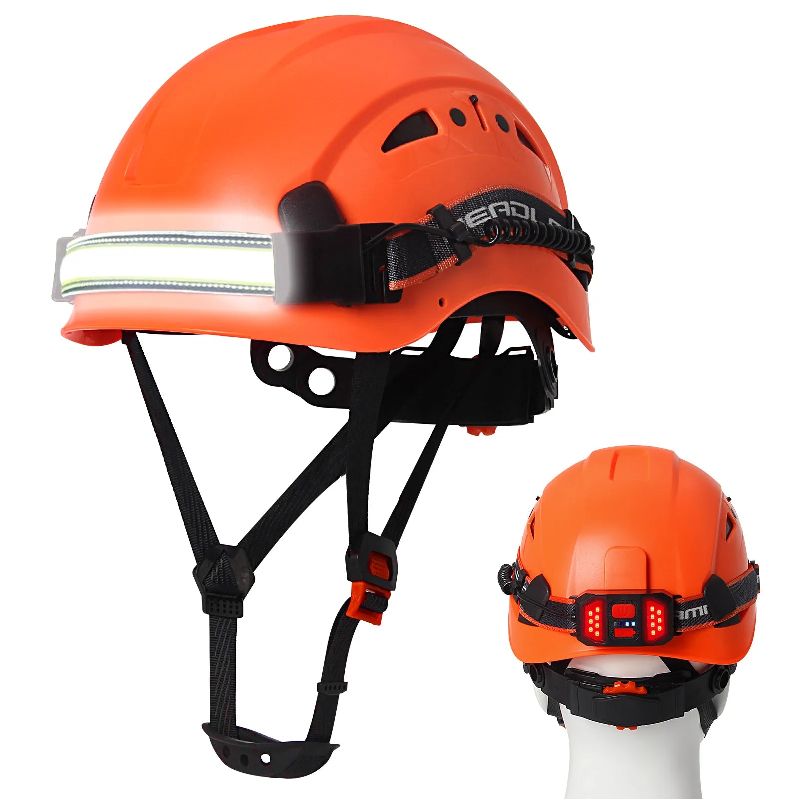 Aolamegs SF06 CR08 Safety Helmet &ndash; Lightweight ABS LED Orange B
