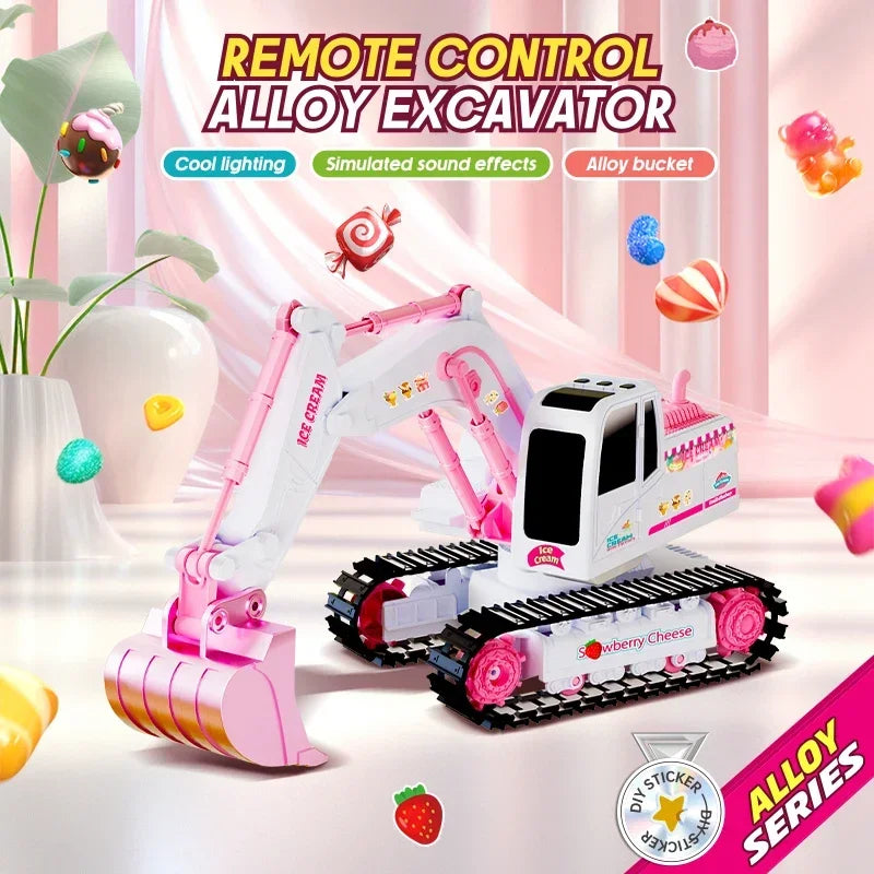 Pink RC Excavator for Girls 1/24 &ndash; Remote Control Digger