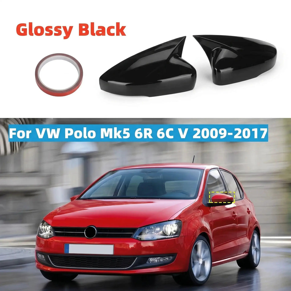 Rearview Mirror Cover Caps With ABS Plastic For VW Polo Mk5 6R 6C by InterCyprus Trading Ltd