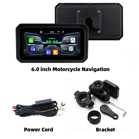 EKIY 6.0 Inch Portable Digital Motorcycle Dashboard &ndash; Waterproof GPS Navigation Display M9 / None