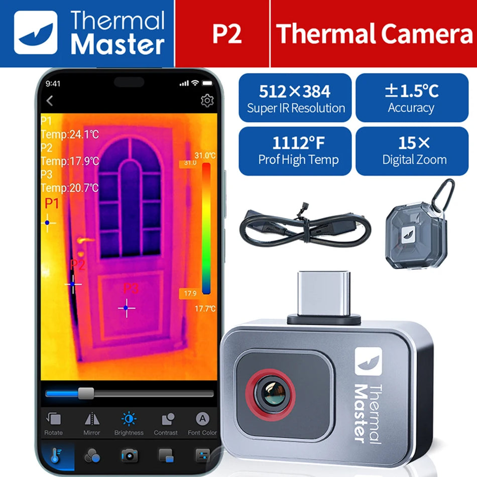 Thermal Imager for Smartphone, P2Pro 512x384 Infrared Camera, Heat Detection