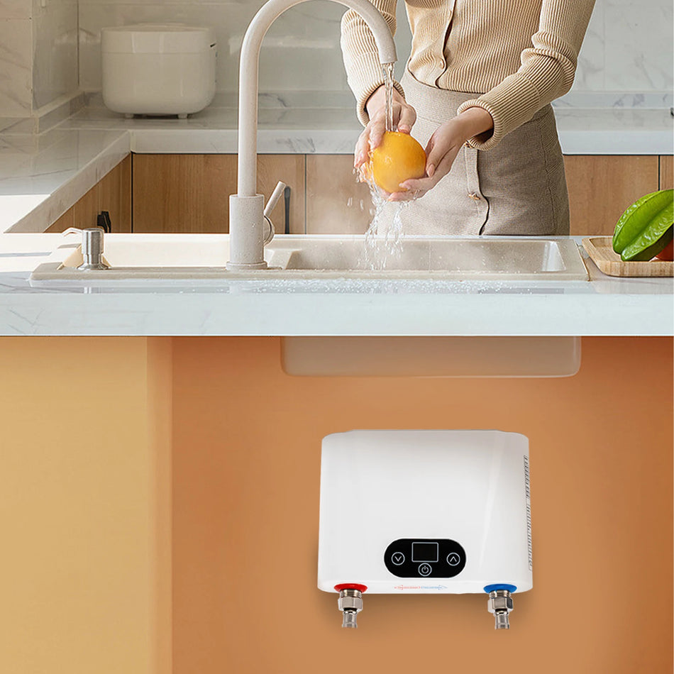 Calentador de agua eléctrico sin tanque de 5.5 kW para debajo del fregadero, aluminio fundido ABS