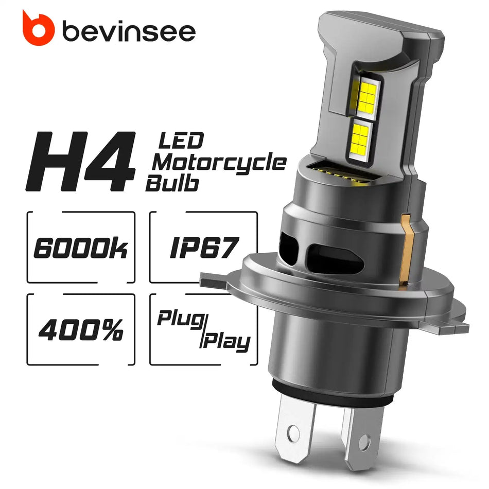 Bevinsee 9003 HIR2 CANBUS Moto LED Koplamp Gloeilamp 6000K