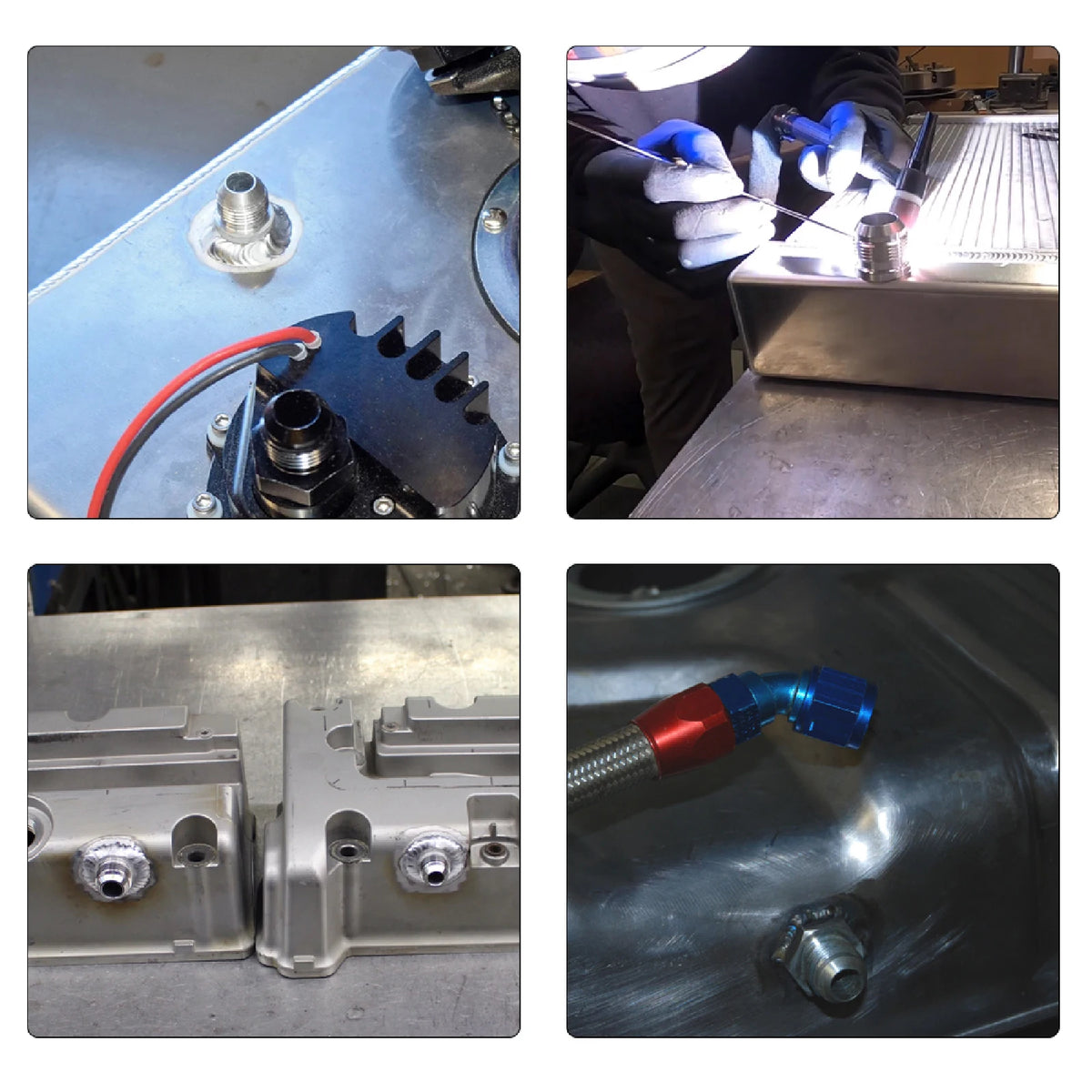 Stainless Steel AN Male Billet Straight Weld Bung Hose Fittings by InterCyprus Trading Ltd