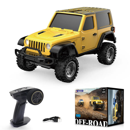 1/36 Scale RC Crawler Car 4WD Mini Remote Vehicle - LED Yellow