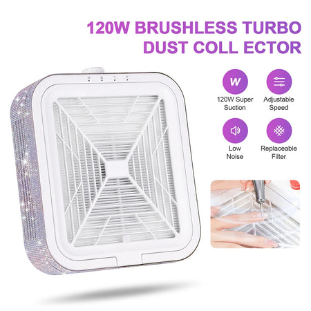 Diamond Nail Dust Collector &ndash; Powerful Brushless Suction System