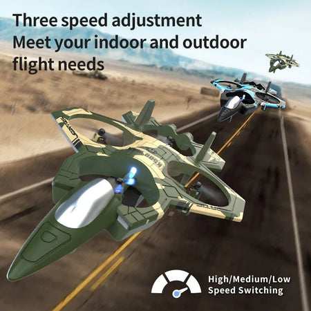 K500 MAX RC Plane Fighter 2.4G - 360 Degree Flips LED