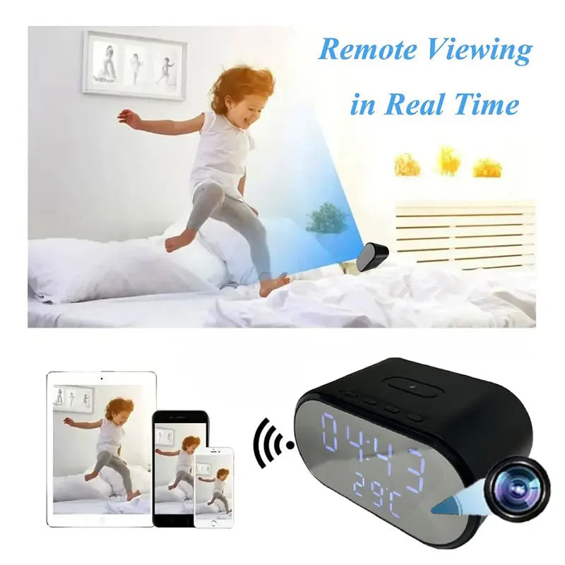 Wiwacam W6-32 &ndash; 4K HD Alarm Clock Camera with Wireless Charger
