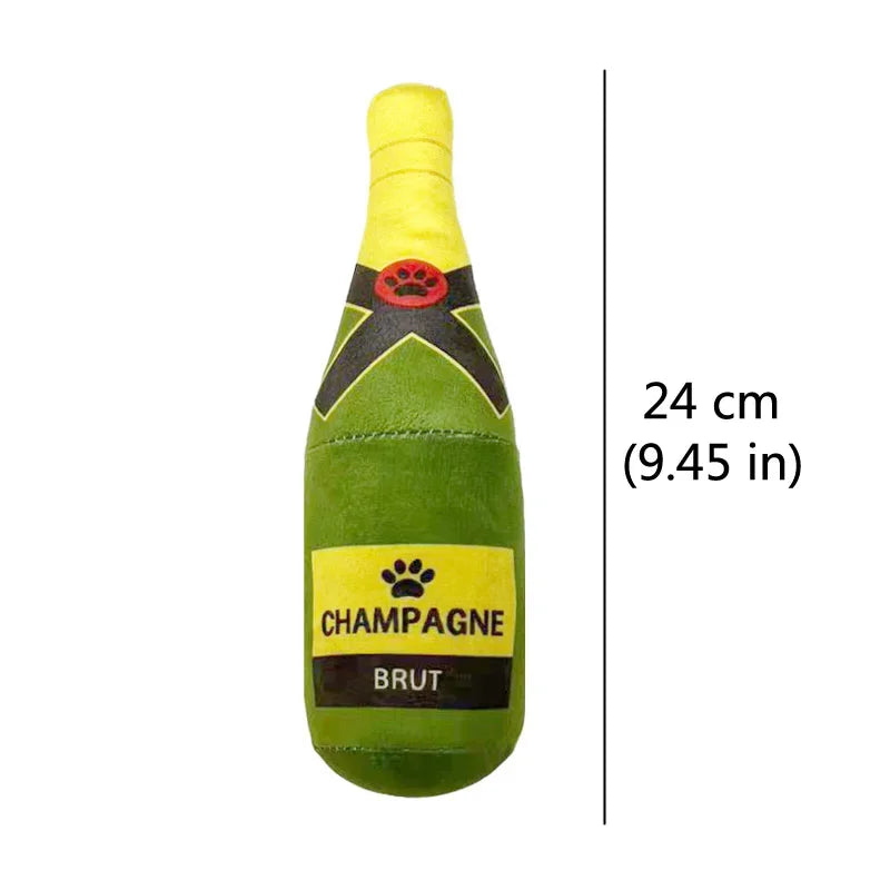 Plush Dog Toys with Squeakers - Beer &amp; Perfume Bottle Shapes, Chew Toys for Small to Large Dogs, Interactive Squeaky Pet Supplies green