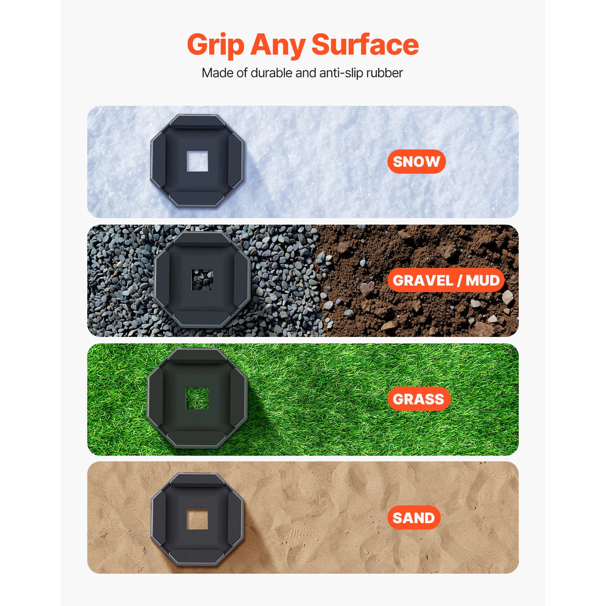 SucceBuy RV Leveling Pads 4-Pack &ndash; Anti Slip Rubber