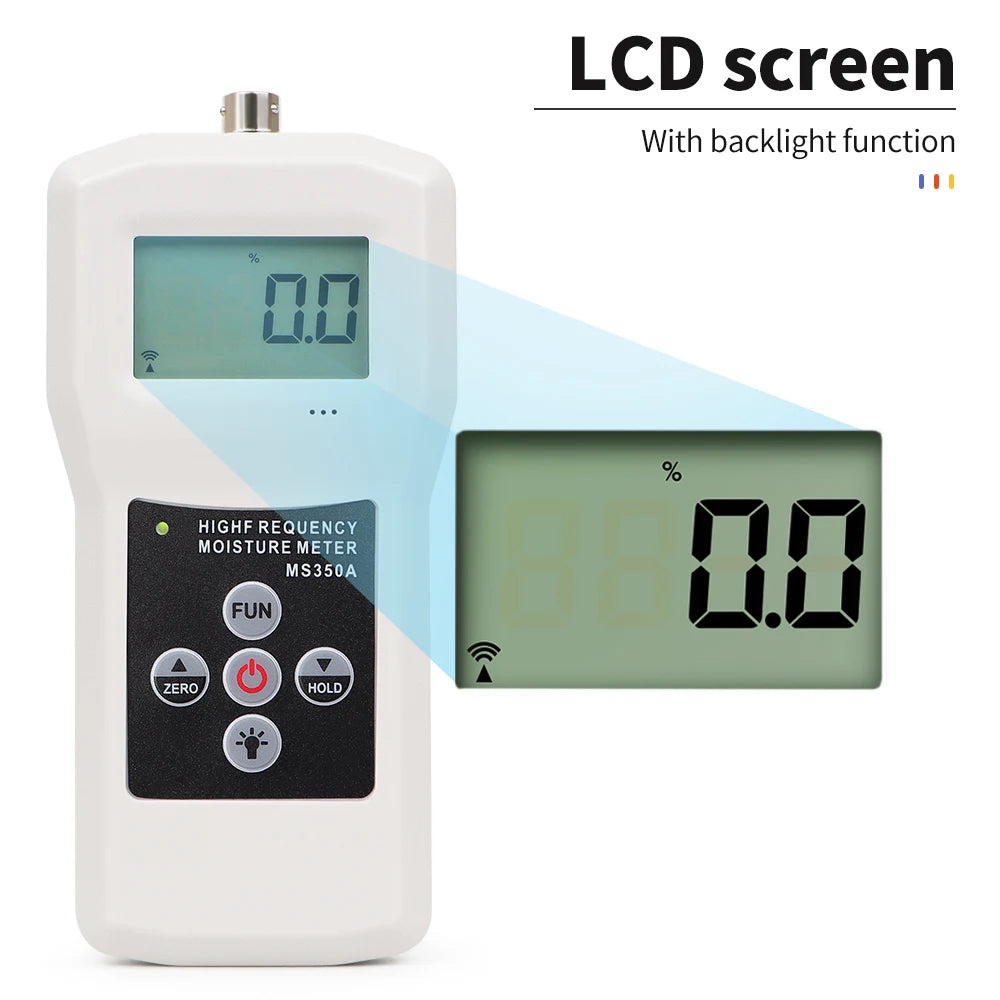 MS350 MS350A Moisture Tester &ndash; LCD Backlit Display