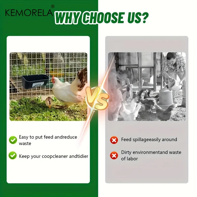 KEMORELA Large Hanging Chicken Feeder &ndash; Mess-Free Design