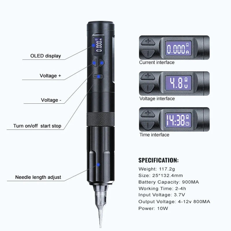 K6003 Tattoo Pen &ndash; Dual Mode 3.5mm Stroke Hollow Cup Motor