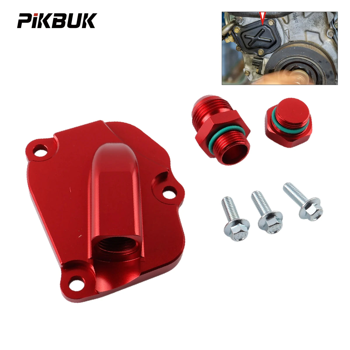 Oil Return Chain Tensioner Cover Plate 6061-T6 Aluminum For Honda K20 K24 by InterCyprus Trading Ltd